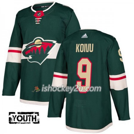 Børn NHL Minnesota Wild Trøje Mikko Koivu 9 Adidas 2017-2018 Grøn Authentic